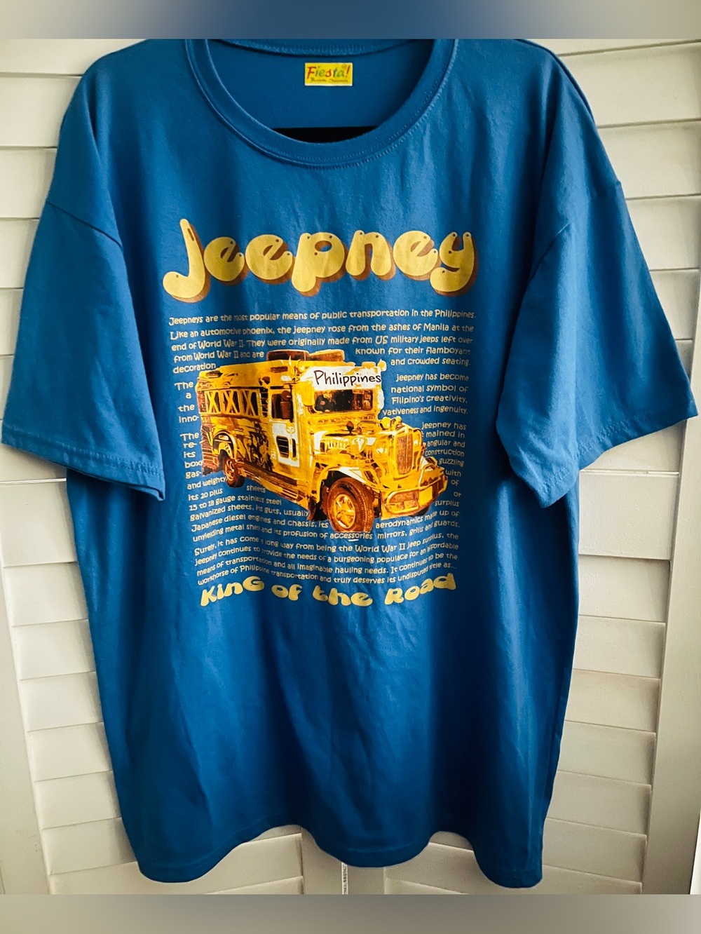 Jeepney Philippines T-shirt Fiesta Men’s King Of The Road Unisex 4X Blue